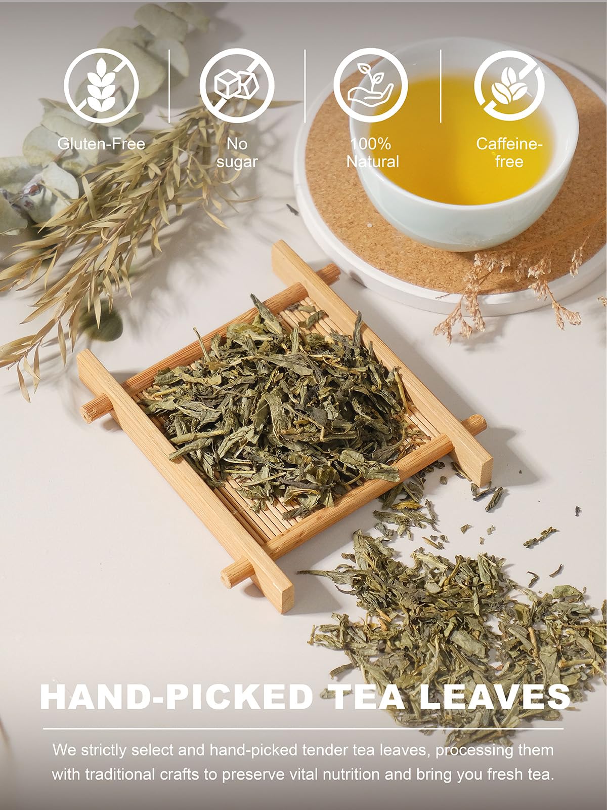TeeLux Decaf Green Tea – CO2 Decaffeinated Loose Leaf Sencha, Delicate & Smooth, 7oz