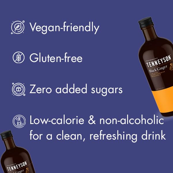Tenneyson Black Ginger Non-Alcoholic Aperitif – 750mL, Low Sugar & Gluten-Free