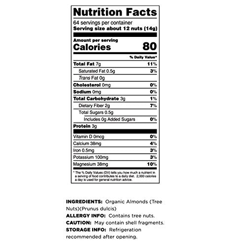 Terrasoul Superfoods Raw Unpasteurized Organic Almonds Sproutable - 2 lbs