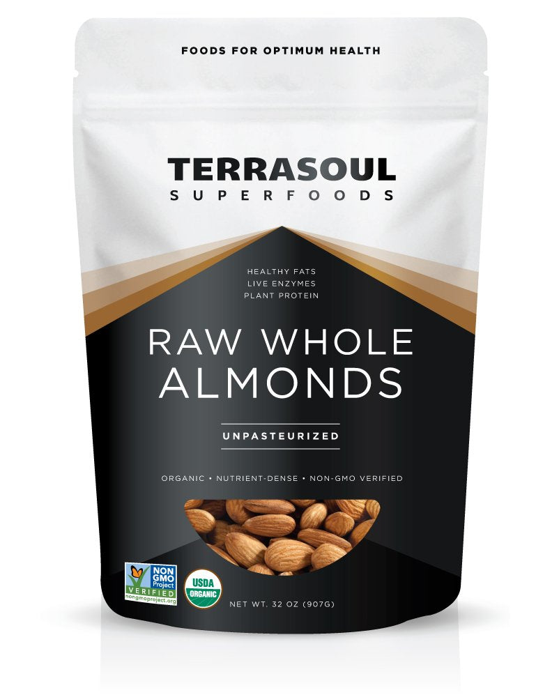 Terrasoul Superfoods Raw Unpasteurized Organic Almonds Sproutable - 2 lbs