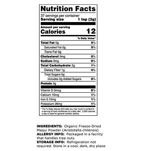 Terrasoul Organic Maqui Berry Powder – Freeze-Dried, 8 oz (Pack of 2)