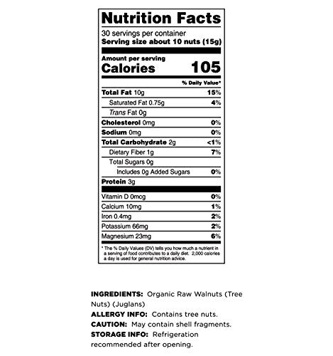 Terrasoul Superfoods Organic Raw Walnuts – Chandler Variety, 2 Lb Pack, Light Color, California-Grown