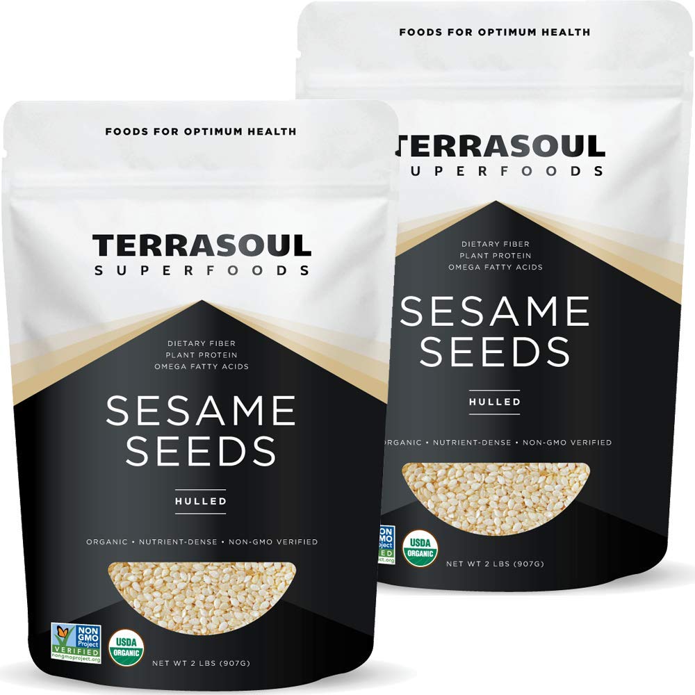 Terrasoul Superfoods Organic Hulled Sesame Seeds – 4 Lbs (2 Pack) Raw, Gluten-Free
