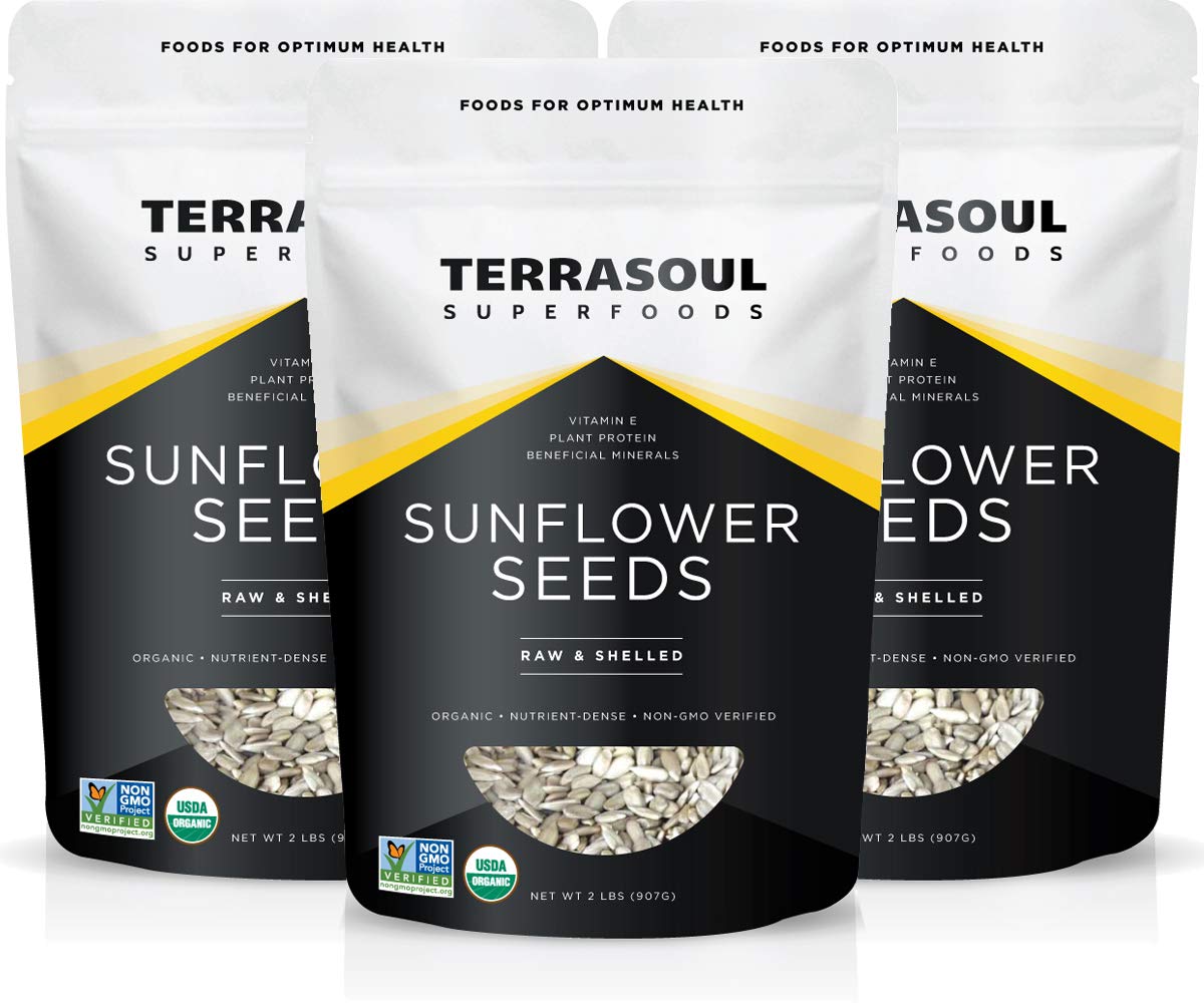Terrasoul Superfoods Hulled Organic Sunflower Seeds, 6 Lbs (3 Pack) | Raw, Non-GMO & Gluten-Free