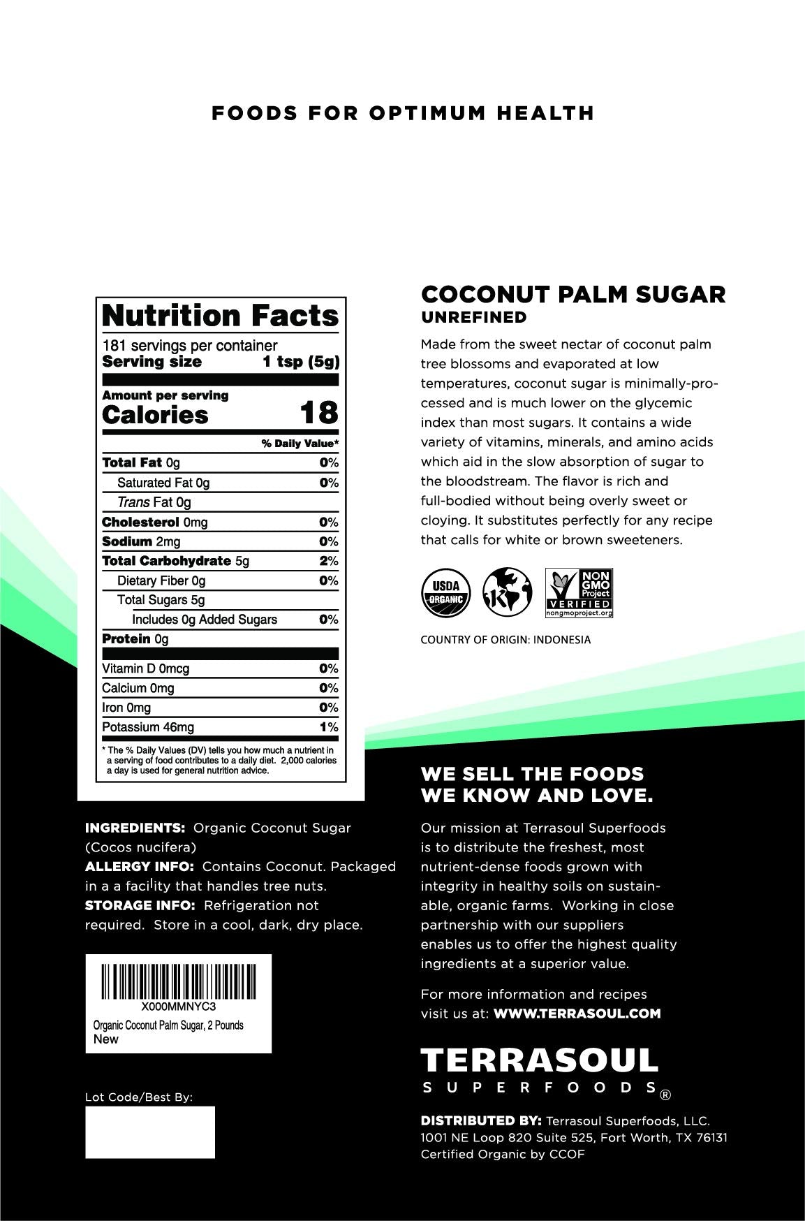 Terrasoul Superfoods Organic Coconut Sugar - 6 Pounds | Natural, Low-Glycemic Sweetener