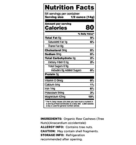 Terrasoul Organic Raw Cashews Mylk Grade – 6 Lbs (Pack of 3) for Cashew Milk, Desserts & Nut Butter