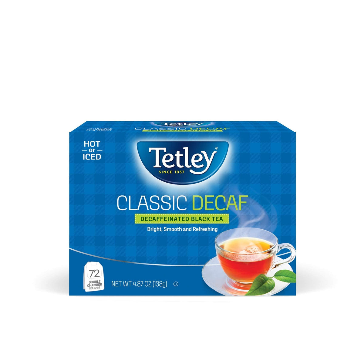 Tetley Classic Blend Decaf Black Tea — 72 Tea Bags (Pack of 12) | Rainforest Alliance Certified