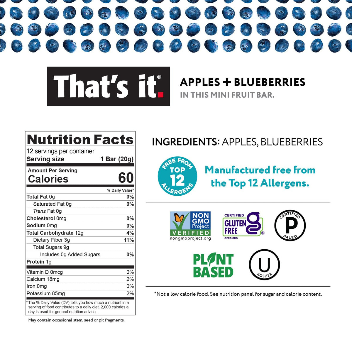 That's it. Mini Fruit Bars Gift Pouch – 36 Count Variety (No Sugar Added, Plant-Based, Gluten Free, Vegan, Paleo, Non-GMO, Fiber)