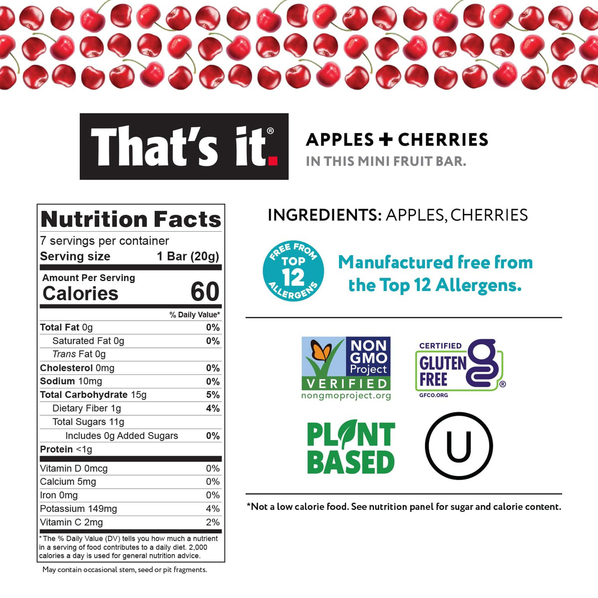That's it. Mini Fruit Bars Variety 35 Pack – No Sugar, Plant-Based & Gluten Free