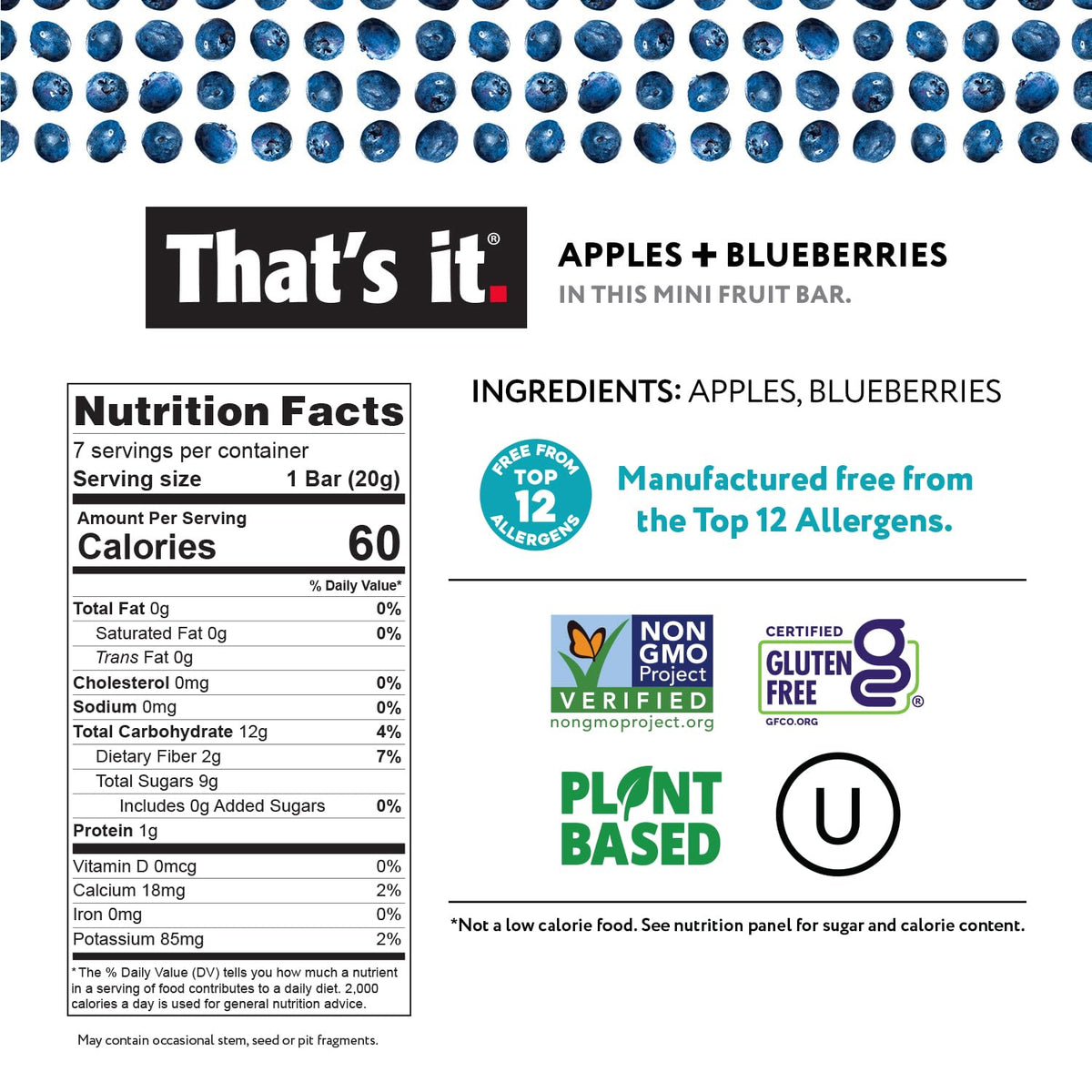 That's it. Mini Fruit Bars Variety 35 Pack – No Sugar, Plant-Based & Gluten Free
