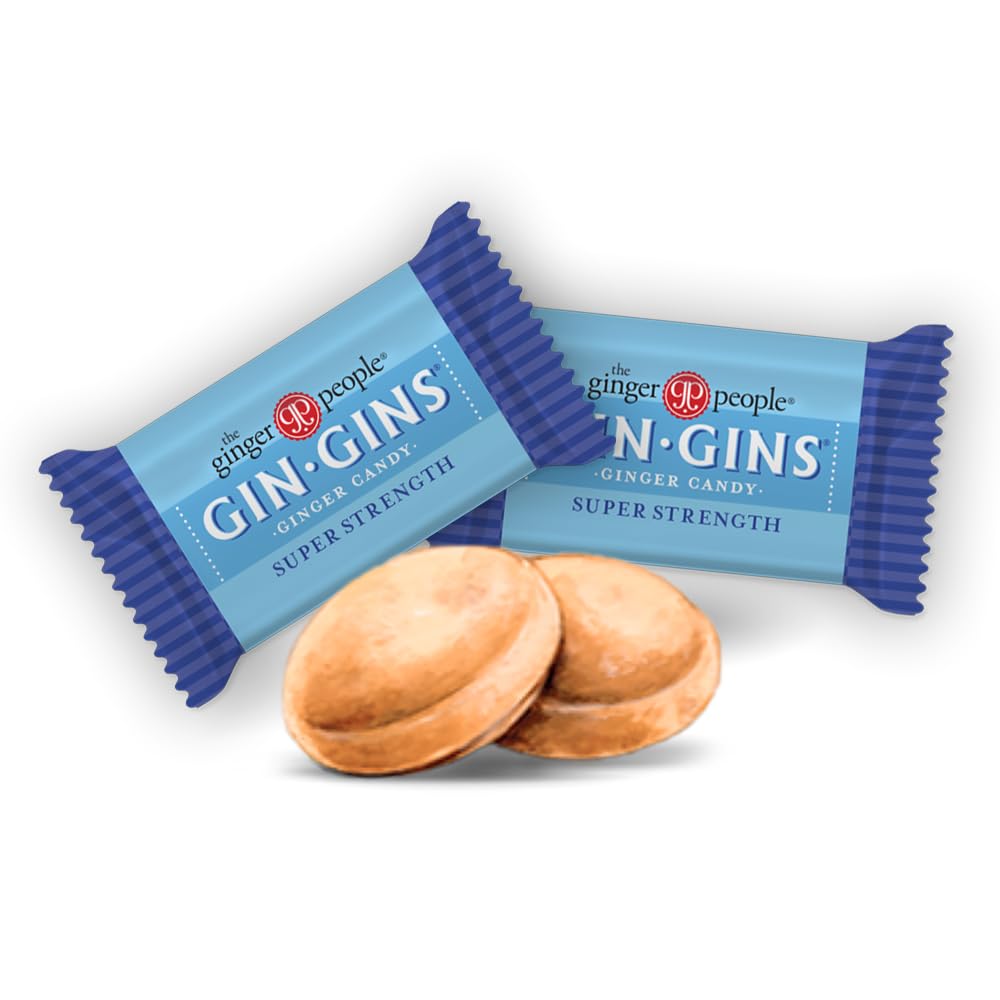 GIN GINS Super Strength Ginger Candy by The Ginger People – 2 x 16oz Bags