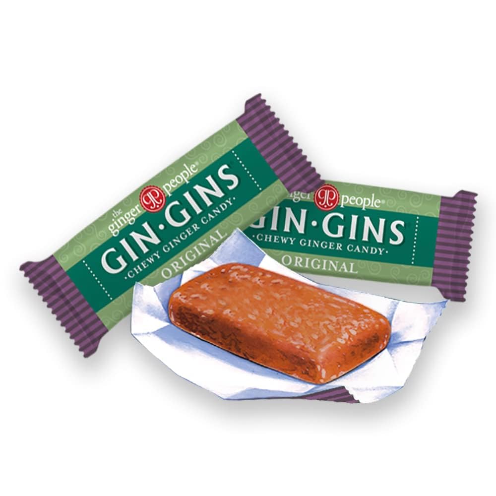 GIN GINS Original Ginger Chews – The Ginger People – 2-pack, 1 lb Each – Natural Ginger Candy