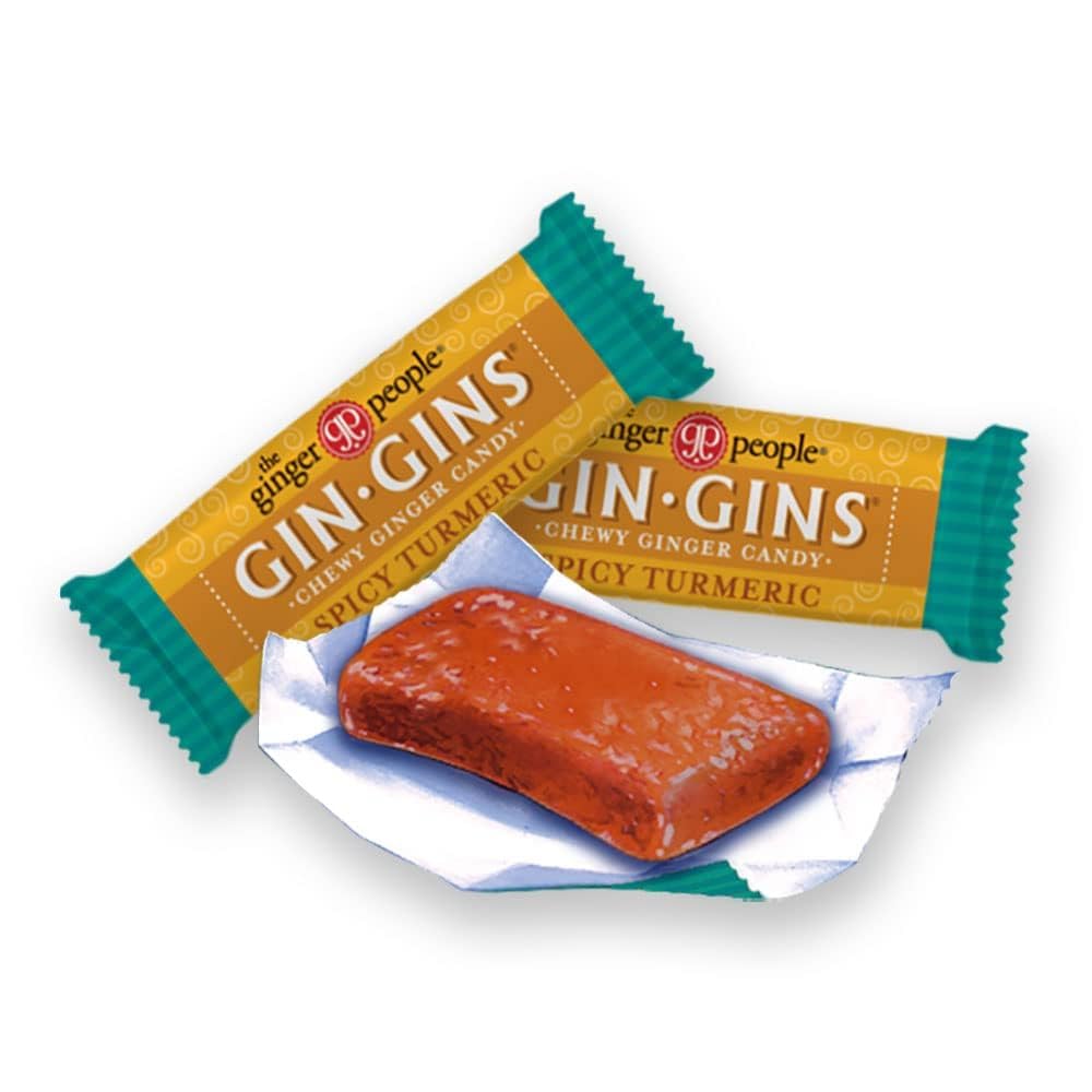 GIN GINS Spicy Turmeric Ginger Chews – The Ginger People – 2 x 16oz Bags