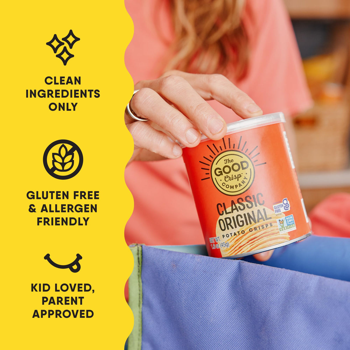 The Good Crisp Company Minis Original Gluten-Free Potato Chips – 12 Can Pack (1.6 oz Each) | Non-GMO, Allergen Friendly