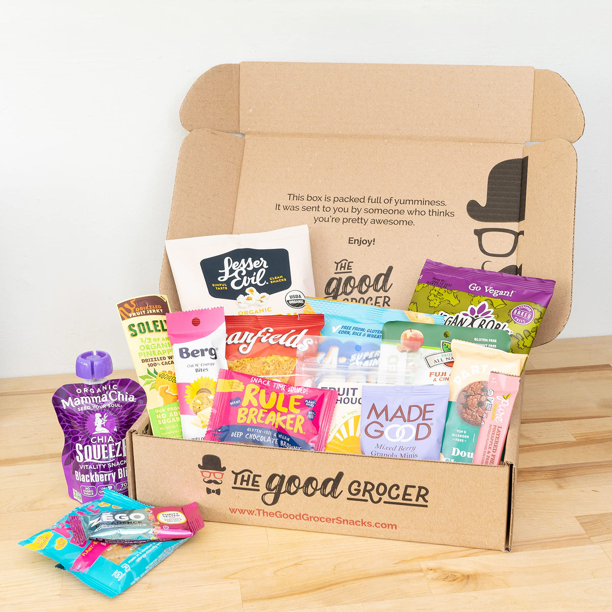 The Good Grocer 25-Count Gluten Free & Vegan Snack Care Package (Dairy & FIG Free)