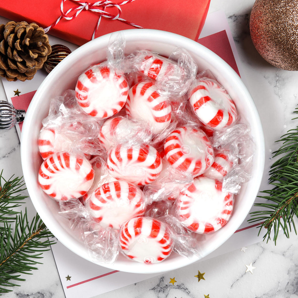 Starlight Peppermint Candy — 6 lb Bulk (Approx. 450 pcs) | The Hampton Candy Company
