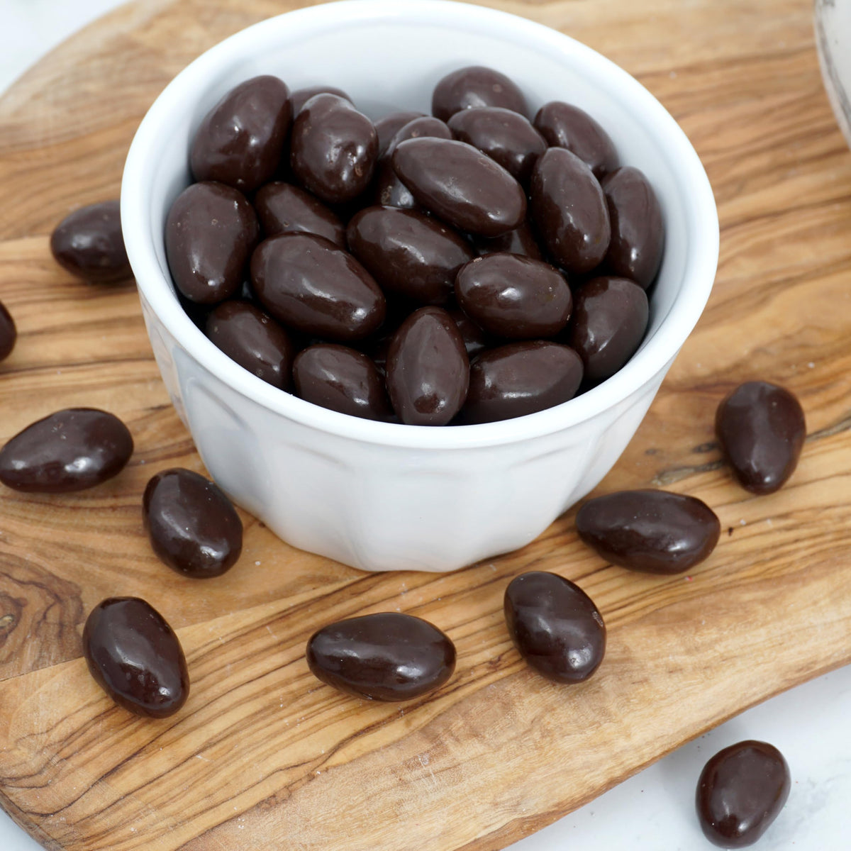 Dark Chocolate Covered Almonds - 2 lb Bulk Bag | The Hampton Popcorn & Candy Company