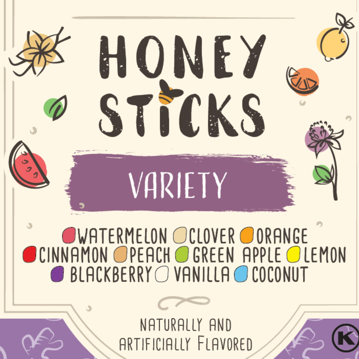The Honey Jar Variety Pack Honey Sticks – Pure Clover Honey, 100 Count (USA Made)