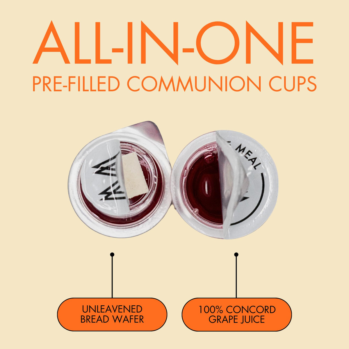The Miracle Meal Gluten Free Communion Cups – 100 Count with Juice & Gluten-Free Wafer