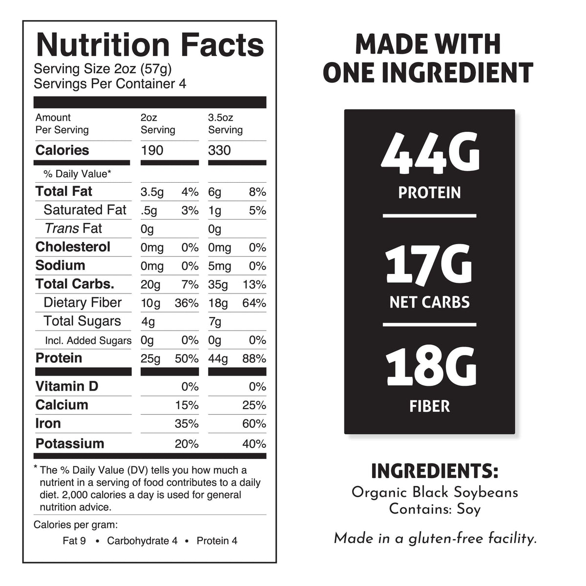 The Only Bean Organic Black Bean Spaghetti Pasta – High Protein, Low-Carb, Gluten-Free & Vegan (8 oz, 6 Pack)