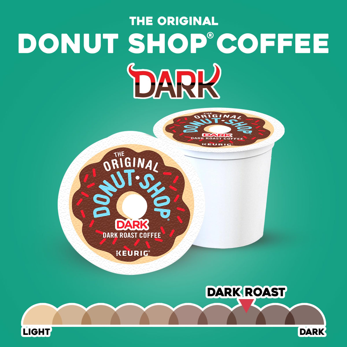 The Original Donut Shop Dark Roast K-Cup Pods, 48 Count – Keurig Compatible