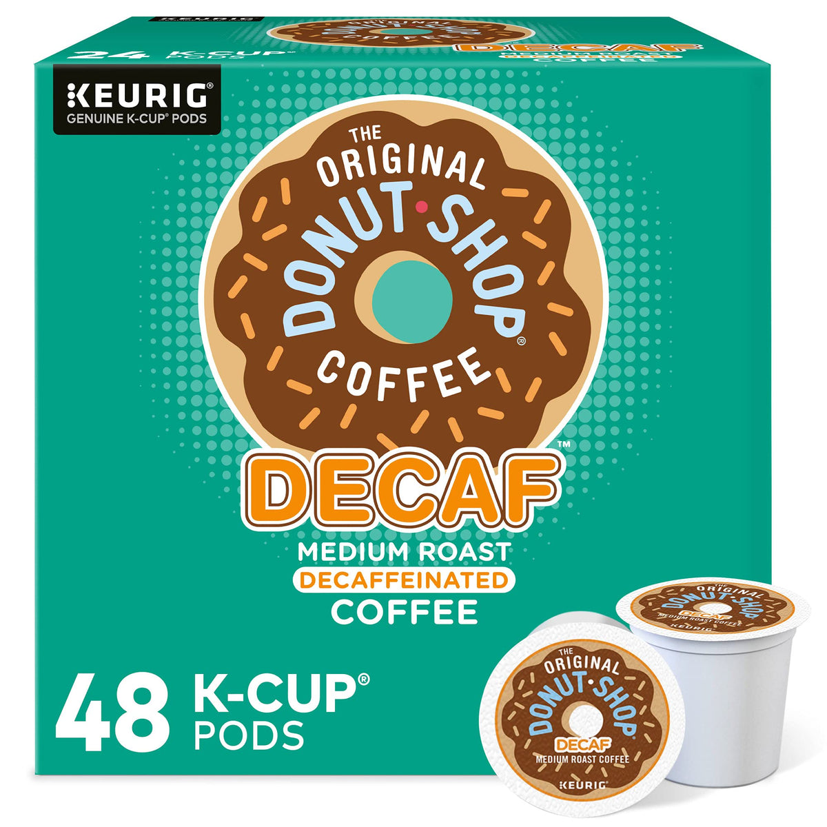The Original Donut Shop Decaf K-Cup Pods - Medium Roast, 48 Count (Keurig Compatible)