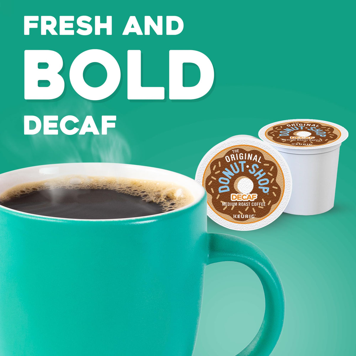 The Original Donut Shop Decaf Keurig K-Cup Pods — Medium Roast, 60 Count (Six Packs of 10)