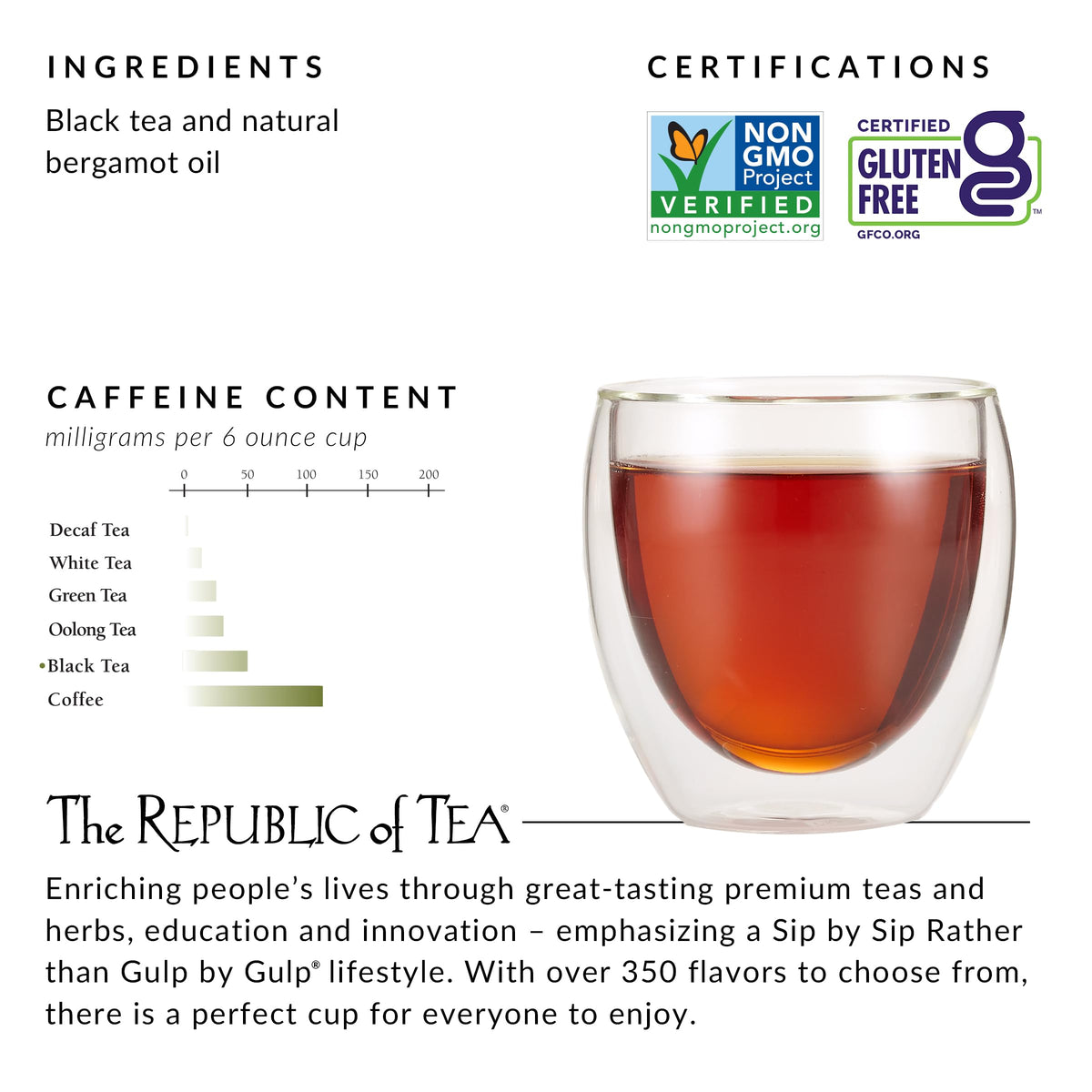 The Republic of Tea - Earl Greyer Black Tea Super Refill, 100 Tea Bags, Naturally Caffeinated
