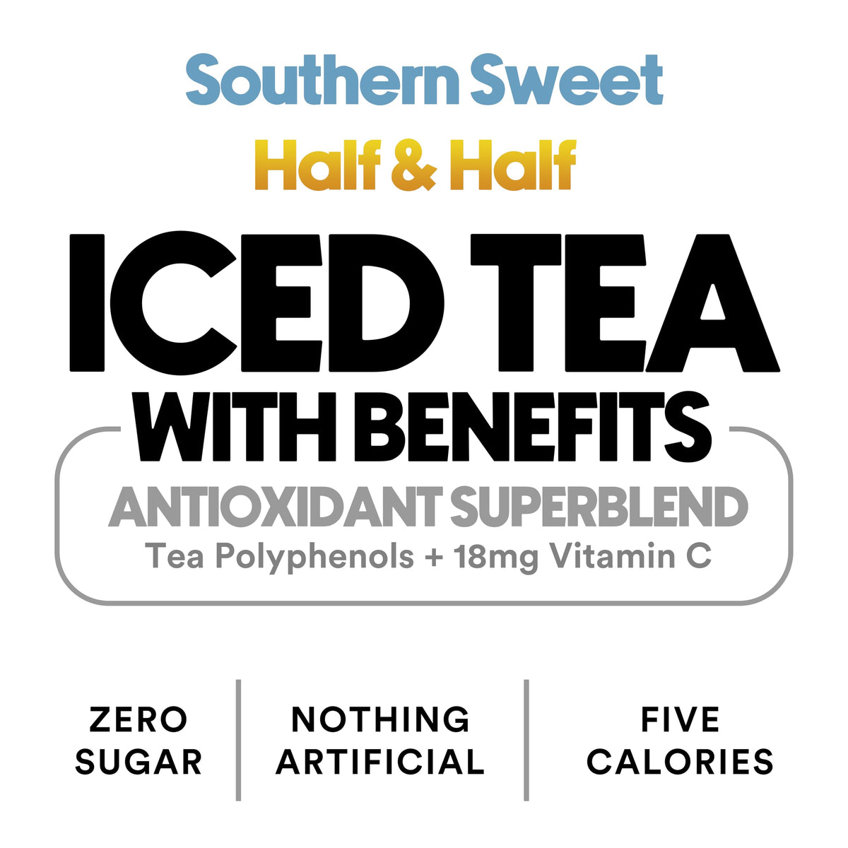 Ryl Co Front Porch Iced Tea – Sweet Tea & Half & Half, Zero Sugar, Low Calorie, Non-GMO, USA Made, 12-Pack, 16 fl oz