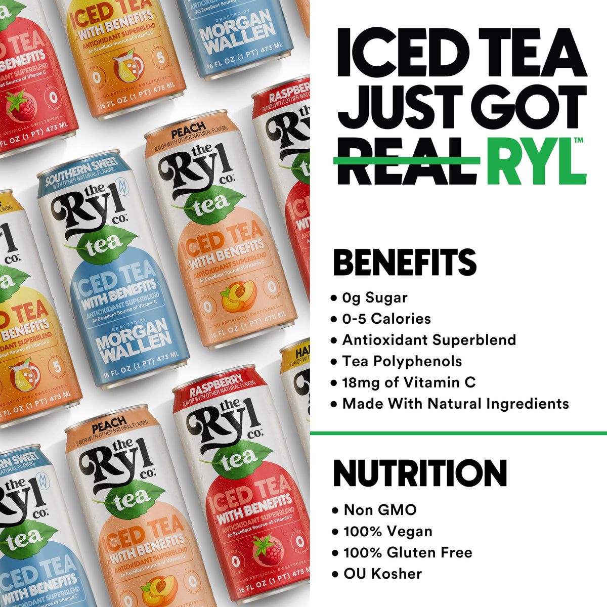 Ryl Iced Tea Variety Best Sellers – Zero Sugar, Antioxidant Superblend, Low Calorie | The Ryl Co