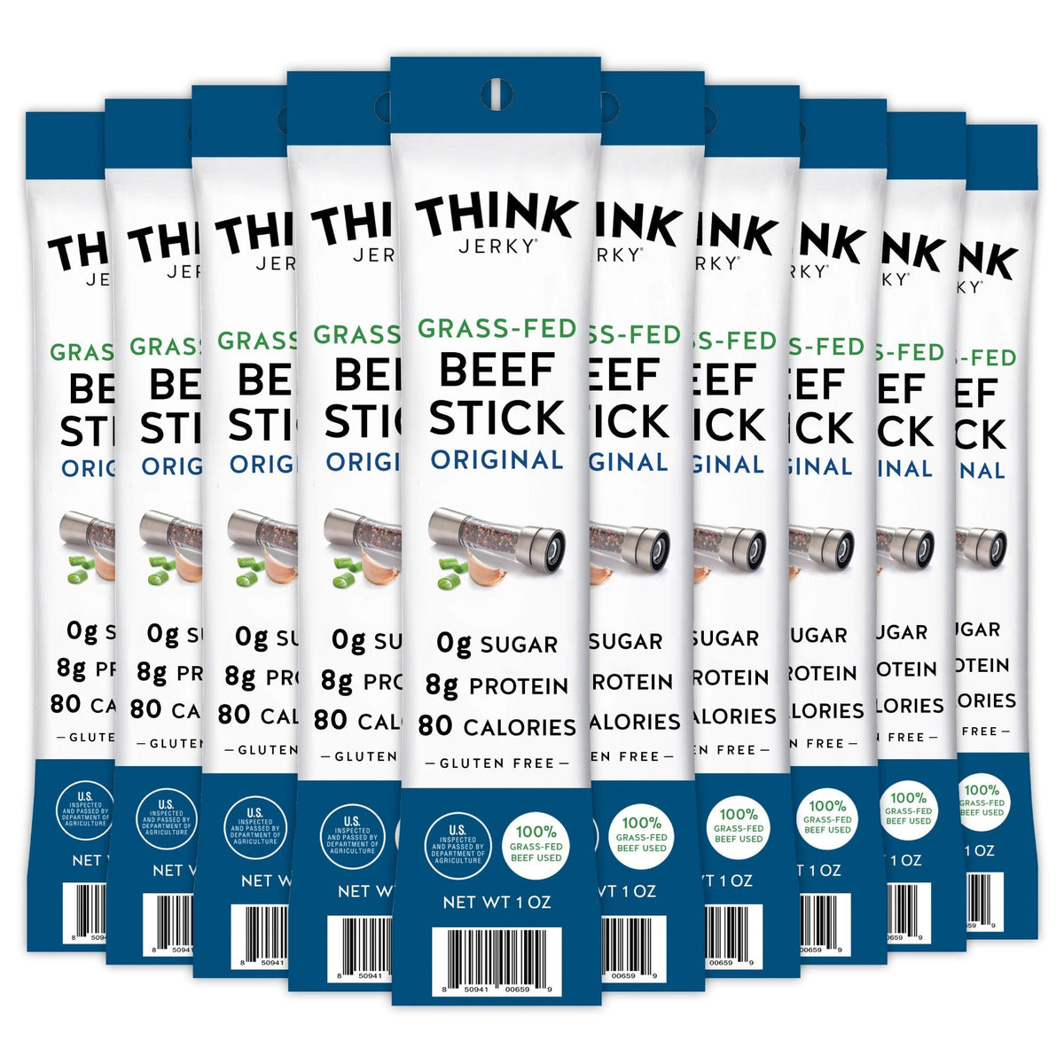 Think Jerky Original Beef Sticks – Gluten & Sugar Free, Nitrate Free, Keto & Paleo Friendly