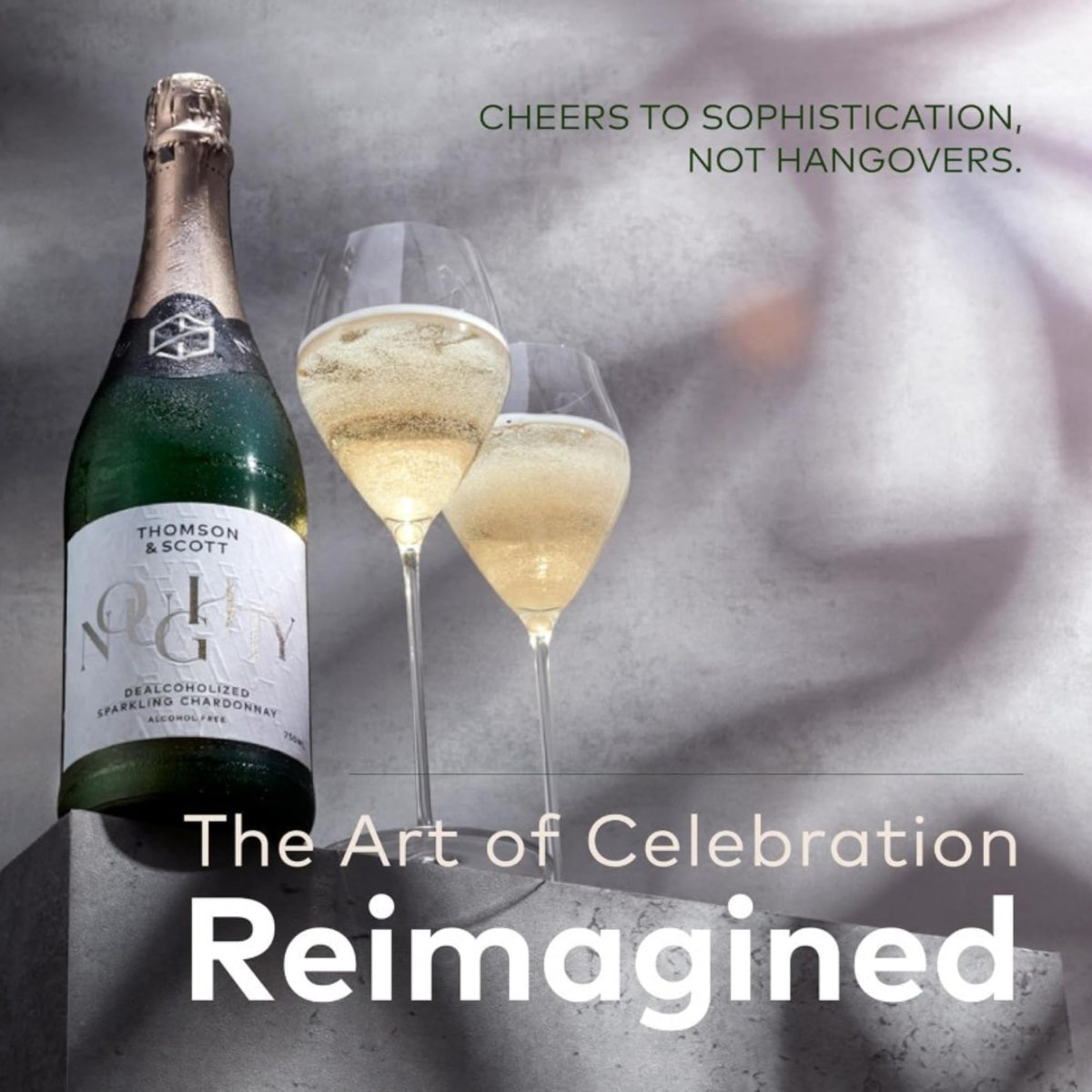 Thomson & Scott Noughty Sparkling Chardonnay – 0% ABV, Organic Non-Alcoholic Sparkling Wine