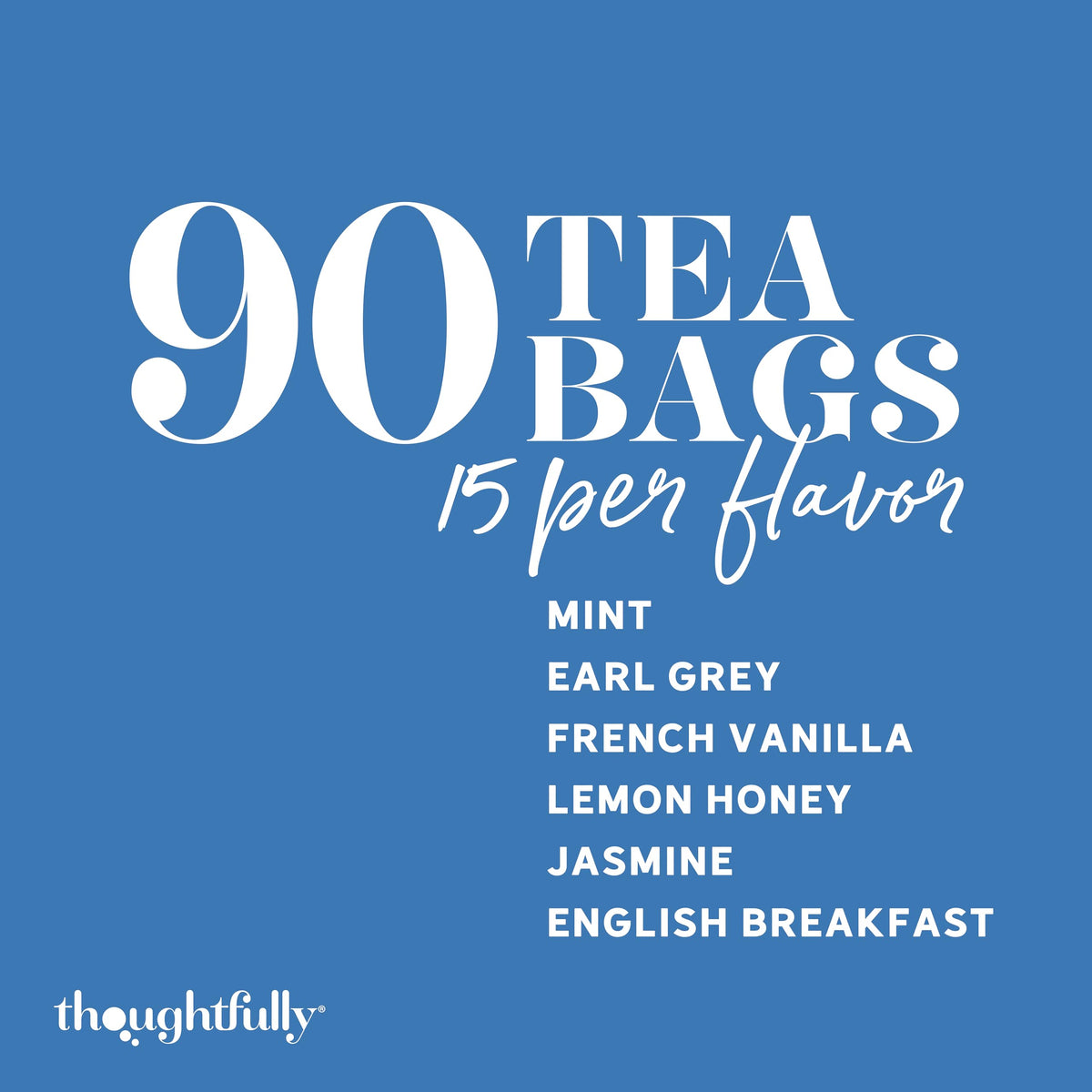 Thoughtfully Tea Affirmations Gift Set for Women – 90 Tea Bags, 6 Flavors, Bible Verses