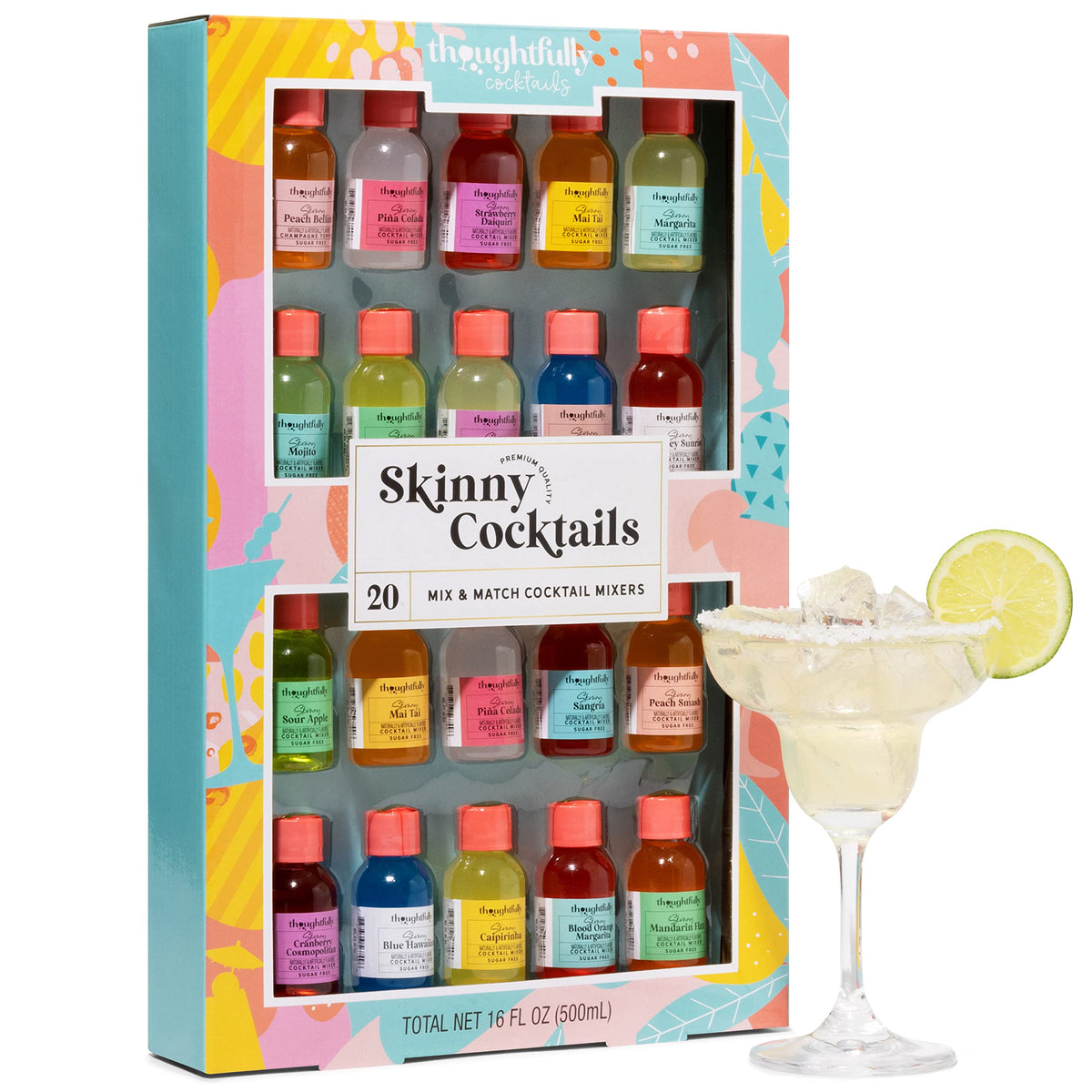 Thoughtfully Skinny Cocktail Mixers – Sugar-Free, Gluten-Free, 20-Pack (No Alcohol)
