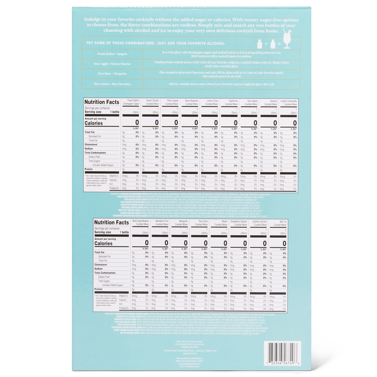 Thoughtfully Skinny Cocktail Mixers – Sugar-Free, Gluten-Free, 20-Pack (No Alcohol)