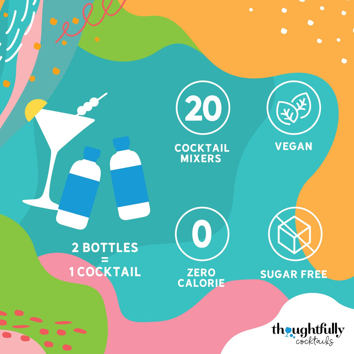 Thoughtfully Skinny Cocktail Mixers – Sugar-Free, Gluten-Free, 20-Pack (No Alcohol)