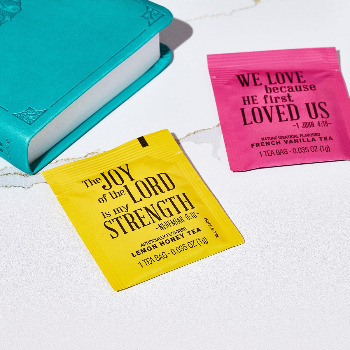 Thoughtfully Tea Affirmations Gift Set for Women – 90 Tea Bags, 6 Flavors, Bible Verses
