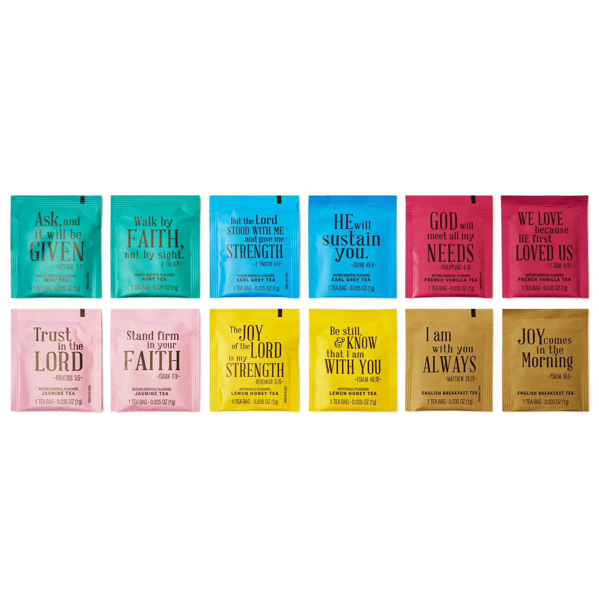 Thoughtfully Tea Affirmations Gift Set for Women – 90 Tea Bags, 6 Flavors, Bible Verses