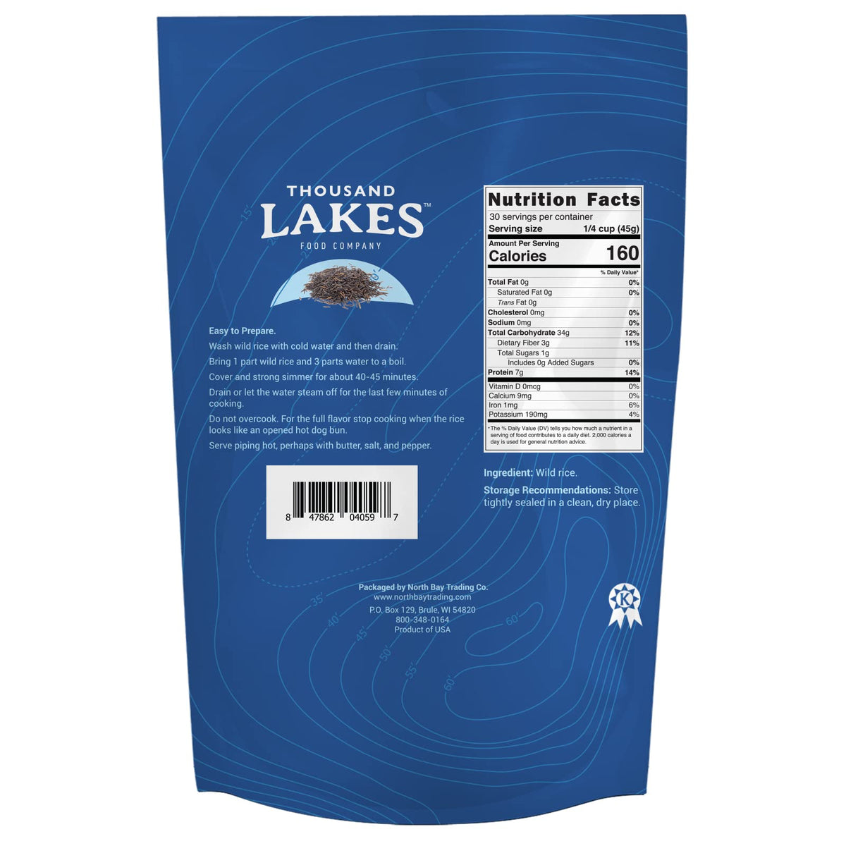 Thousand Lakes Minnesota Wild Rice - 3 lb Bulk Pouch | 100% Wild Rice, All Natural