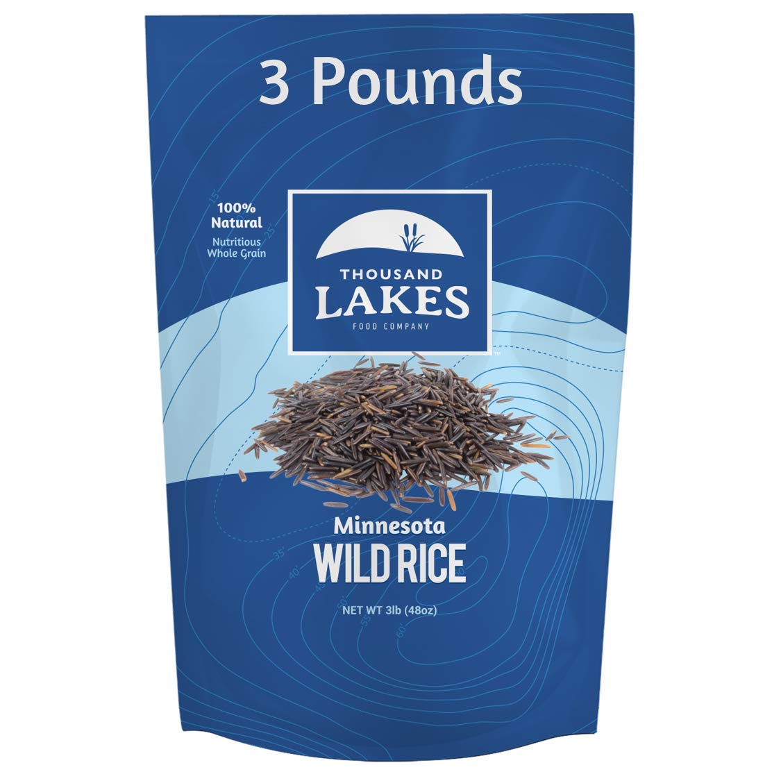 Thousand Lakes Minnesota Wild Rice - 3 lb Bulk Pouch | 100% Wild Rice, All Natural