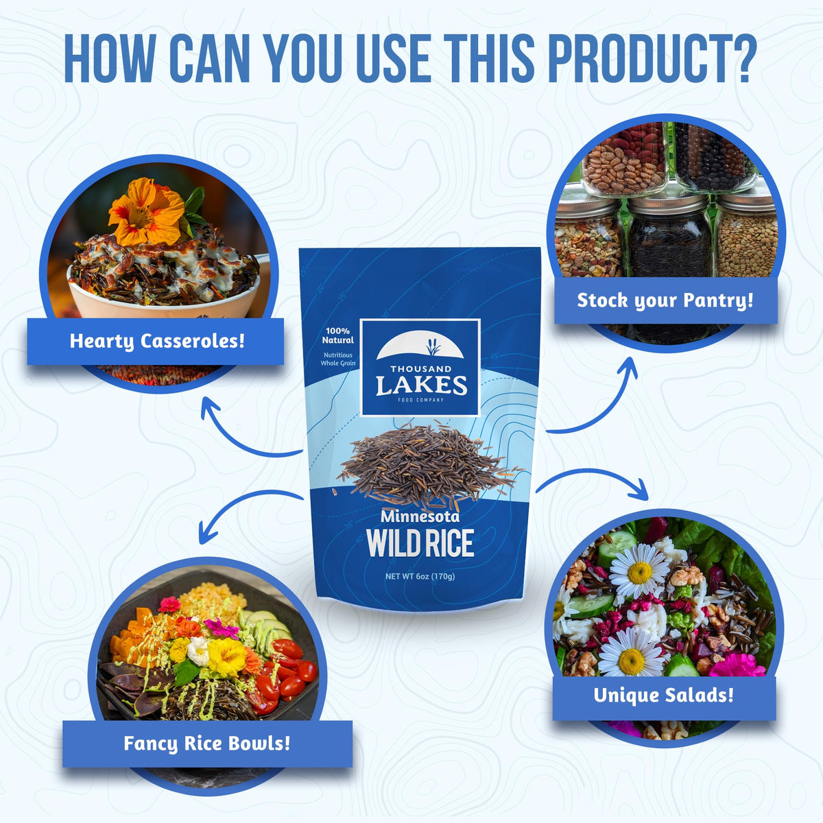 Thousand Lakes Minnesota Wild Rice - 3 lb Bulk Pouch | 100% Wild Rice, All Natural