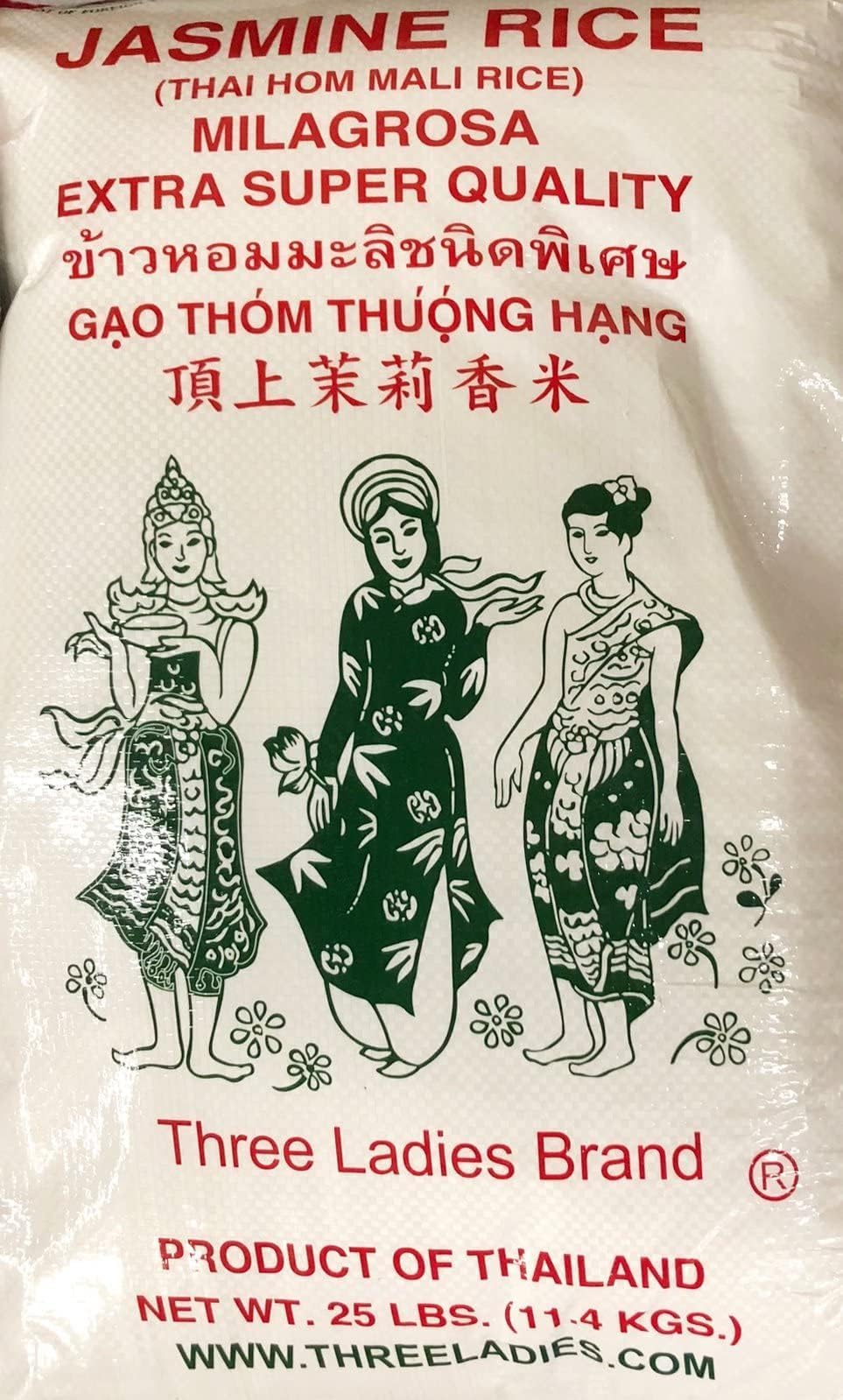 Three Ladies Rice – Jasmine Extra Super Quality, 25 lbs