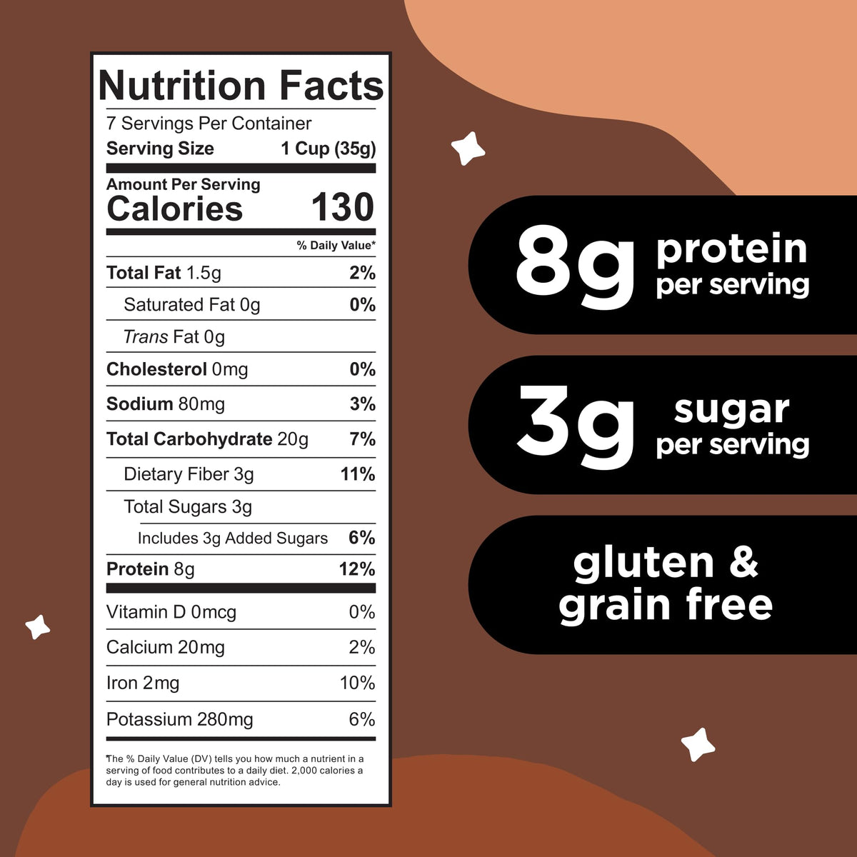 Three Wishes Grain-Free Cocoa Cereal — 8g Protein, 3g Sugar, Gluten Free, 6-Pack