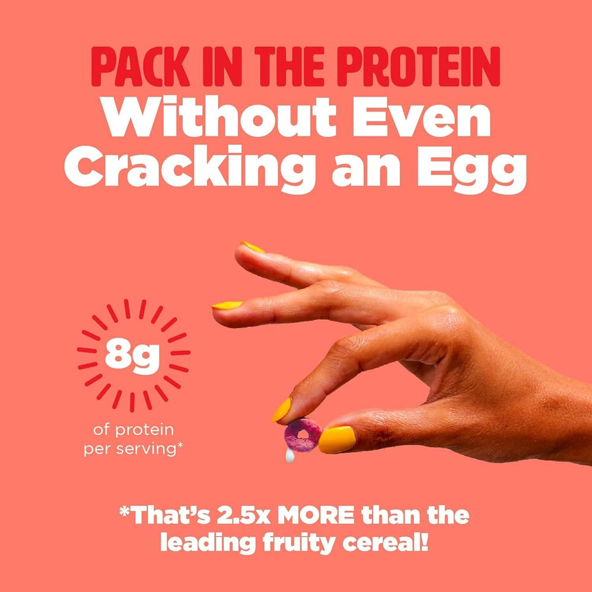 Three Wishes Grain-Free Protein Breakfast Cereal – 8g Protein, 3g Sugar, Gluten Free, Vegan, Non-GMO, Organic Cane Sugar & Cinnamon – Fruity, 6-Pack