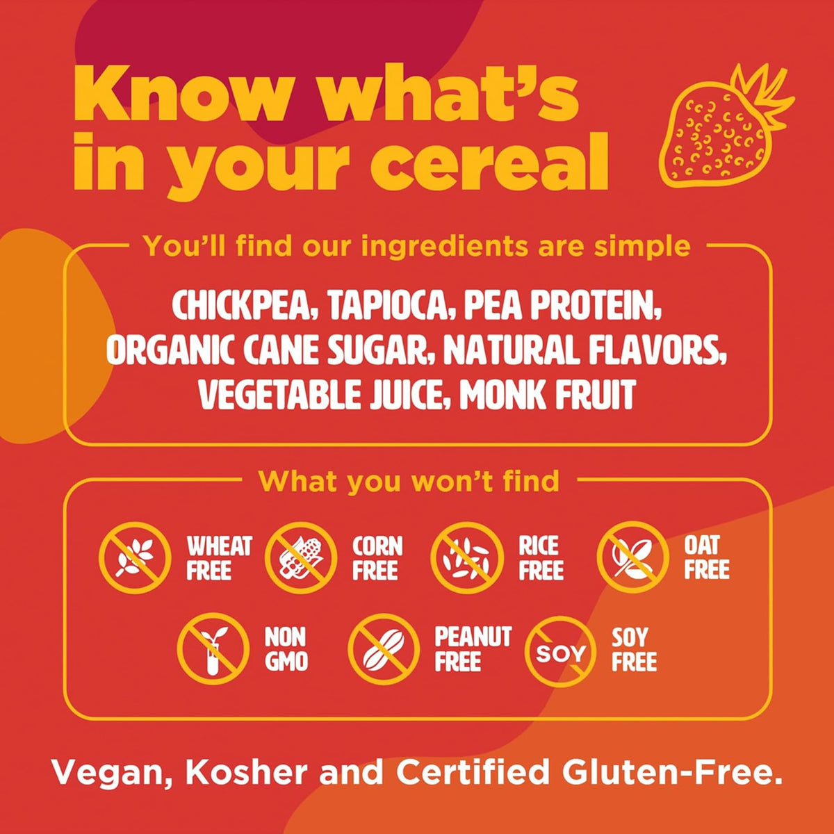 Three Wishes Grain-Free Protein Breakfast Cereal – 8g Protein, 3g Sugar, Gluten Free, Vegan, Non-GMO, Organic Cane Sugar & Cinnamon – Fruity, 6-Pack
