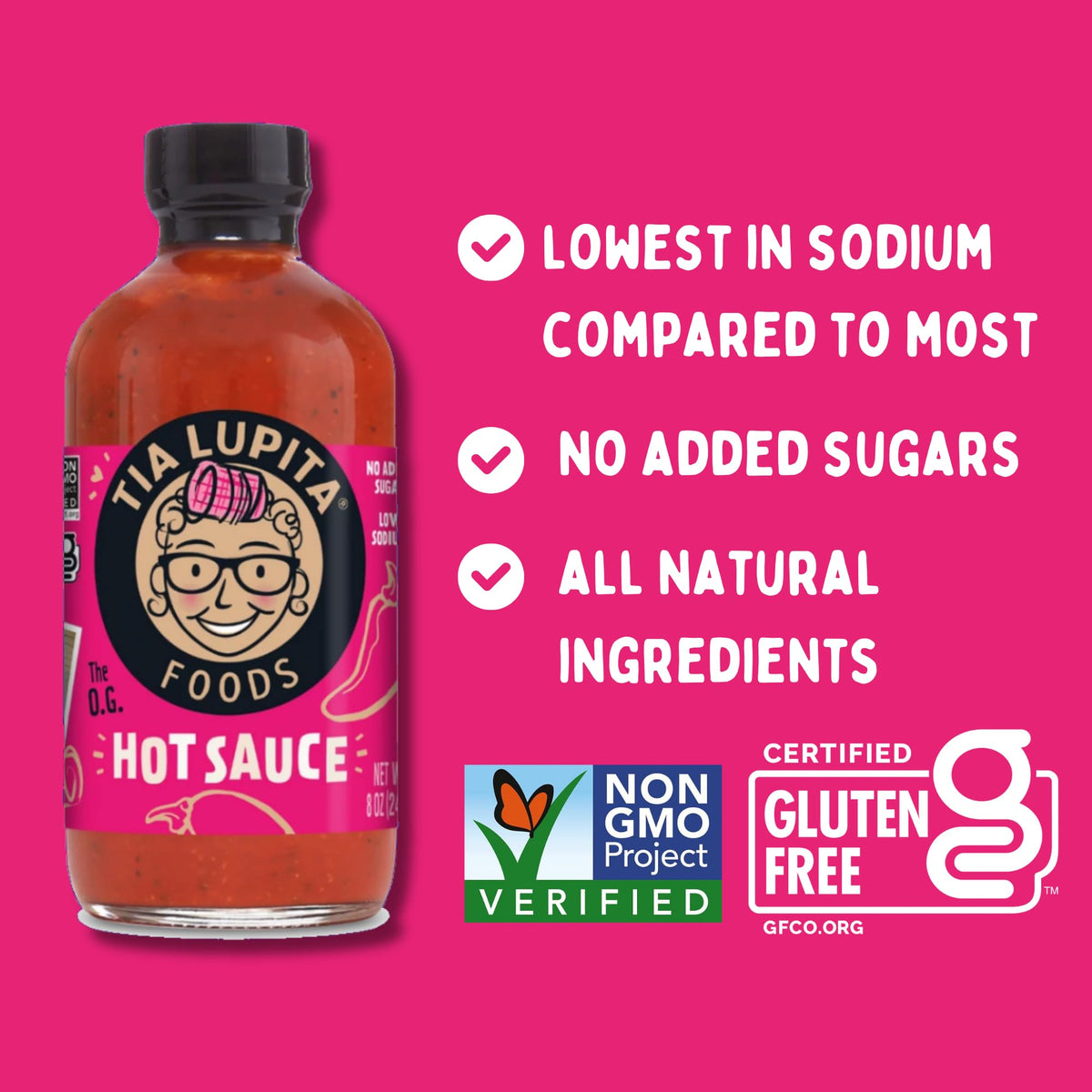 TIA LUPITA Hot Sauce Variety Pack – 4 Flavors: Jalapeño, Salsa Verde, Habanero, Chipotle | Gluten-Free, Non-GMO, Sugar-Free