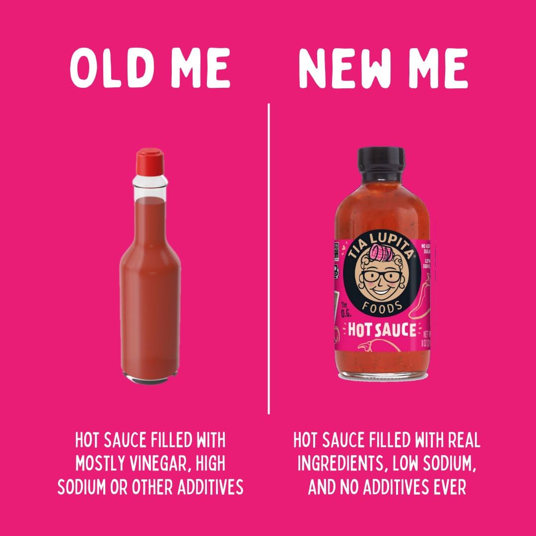 TIA LUPITA Hot Sauce Variety Pack – 4 Flavors: Jalapeño, Salsa Verde, Habanero, Chipotle | Gluten-Free, Non-GMO, Sugar-Free