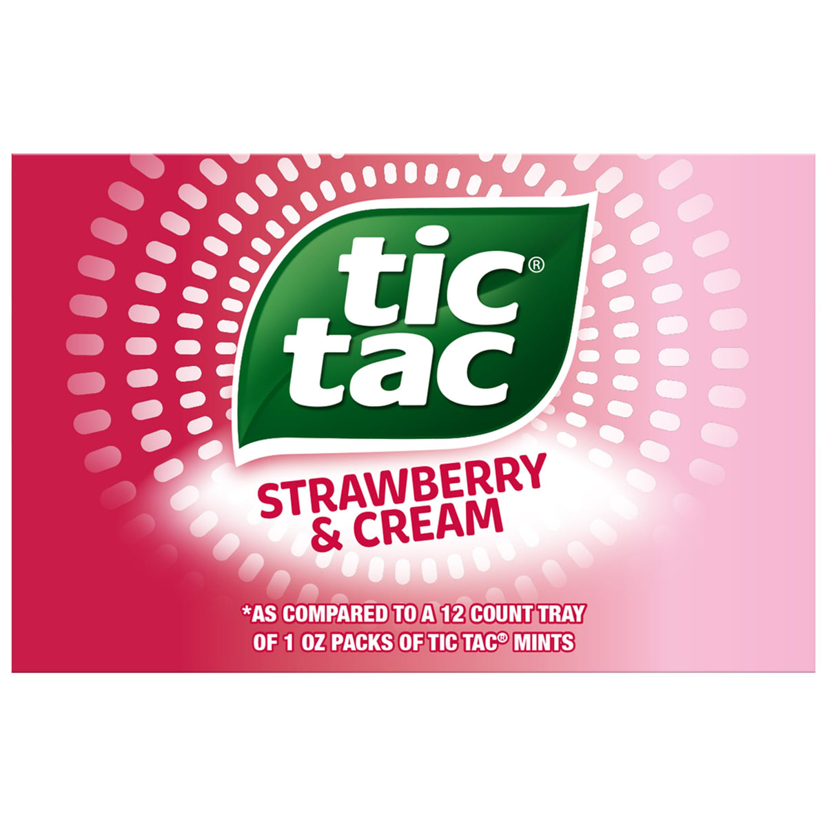 Tic Tac Strawberry & Cream Mints – 100 Mints, 12-Pack, On-the-Go