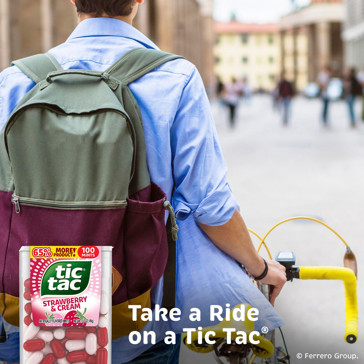 Tic Tac Strawberry & Cream Mints – 100 Mints, 12-Pack, On-the-Go