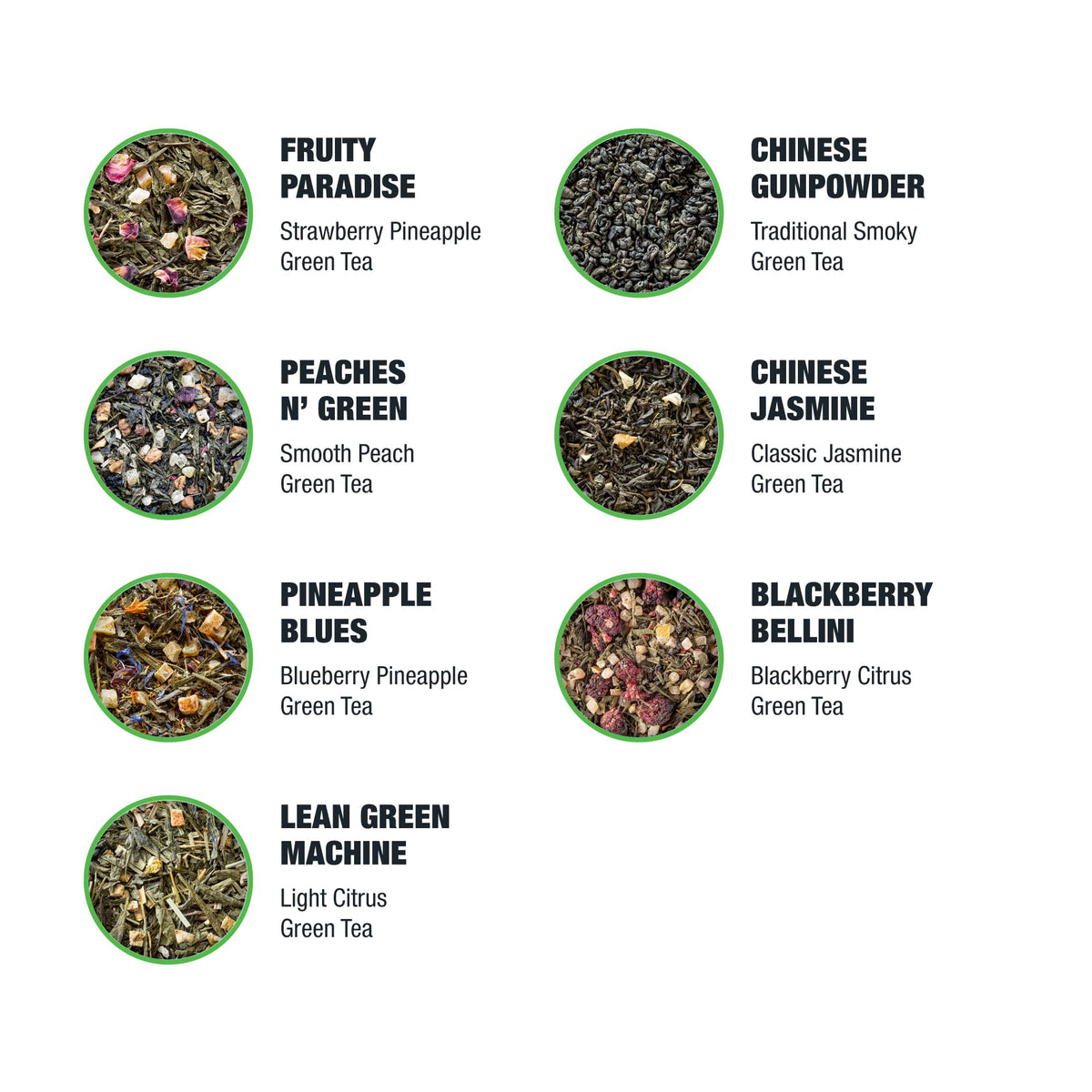 Tiesta Tea - 7 Green Teas Dry Flight Sampler | Mother's Day Loose Leaf Gift Set | Medium Caffeine